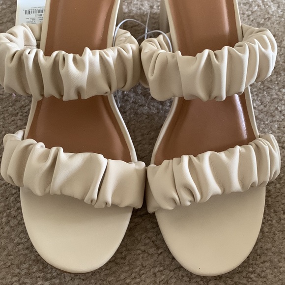 A New Day | Wanda Ruched Block Heeled Sandals - Cream - Picture 4 of 12